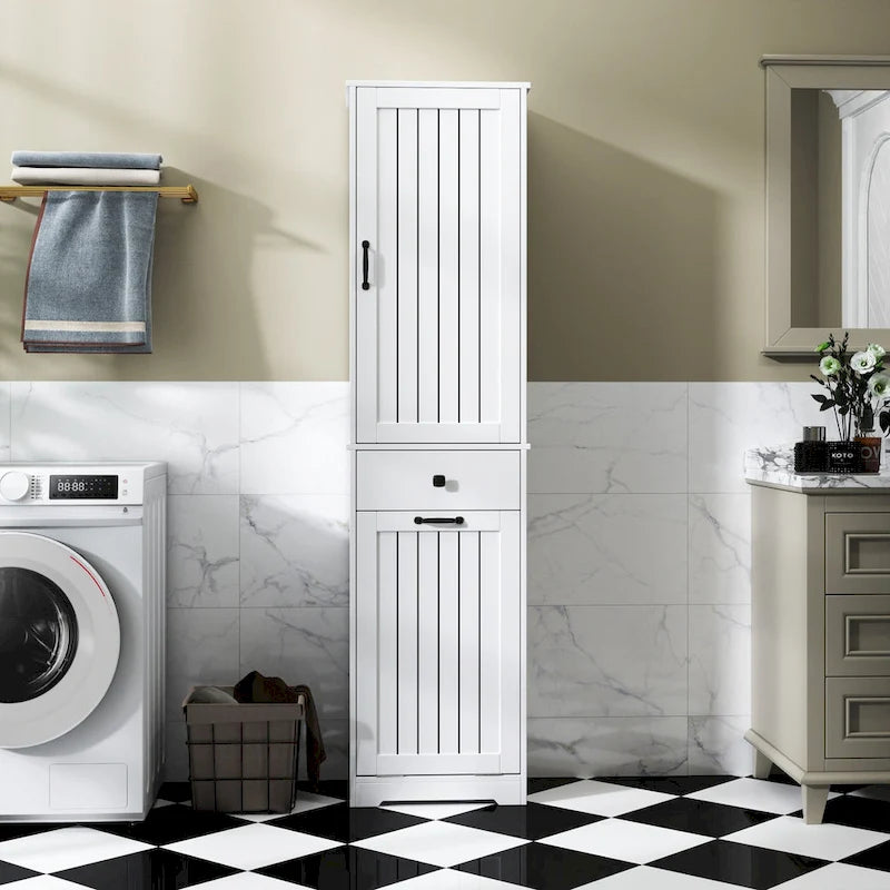 Laundry Cabinet with Doors, Drawer, and Tilt-Out Hamper