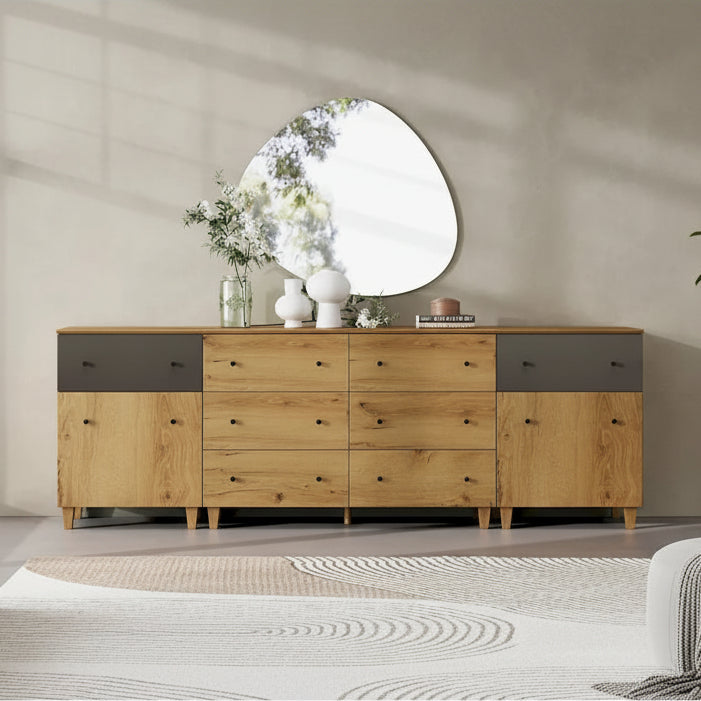 3-in-1 Dresser Chests with 8 Drawers and 2 Doors for Bedroom
