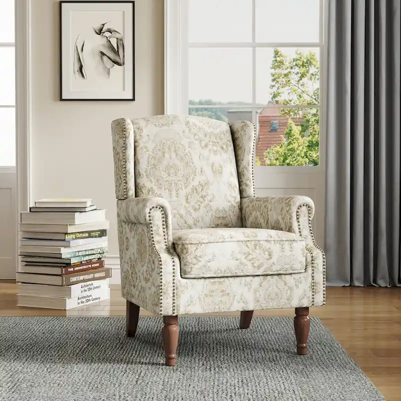 Upholstered Accent Chair Nailhead Trim Arm Chair