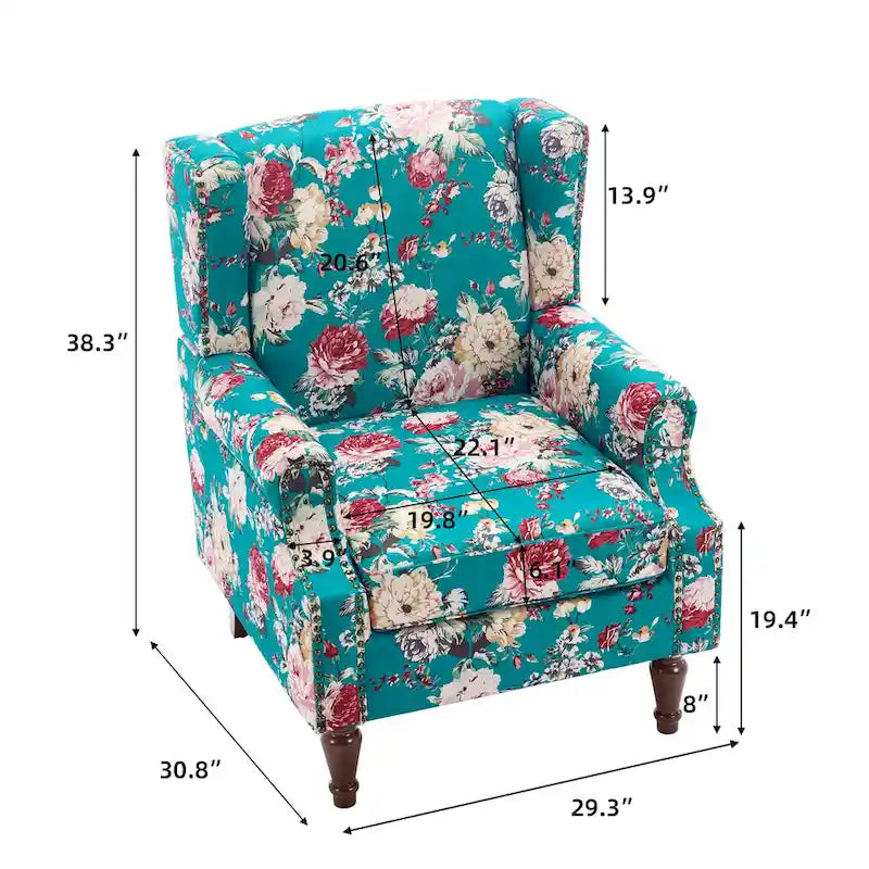 Wingback-Akzentstuhl mit Nagelkopfbesatz