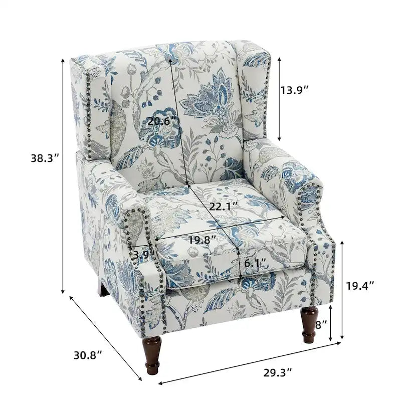 Wingback-Akzentstuhl mit Nagelkopfbesatz