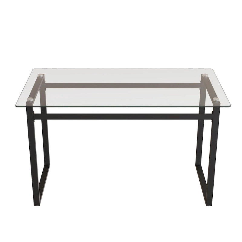 Mesa de jantar retangular de vidro para 4 a 6 pessoas