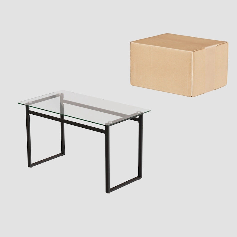 Mesa de jantar retangular de vidro para 4 a 6 pessoas