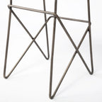 Cream Fabric Saddle Counter & Bar Stool with Gold Metal Frame