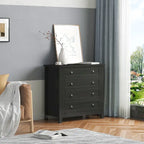 4/6 Drawer Dresser with Solid Wood Frame and Retro Design