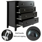 4/6 Drawer Dresser with Solid Wood Frame and Retro Design