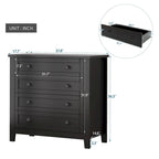 4/6 Drawer Dresser with Solid Wood Frame and Retro Design