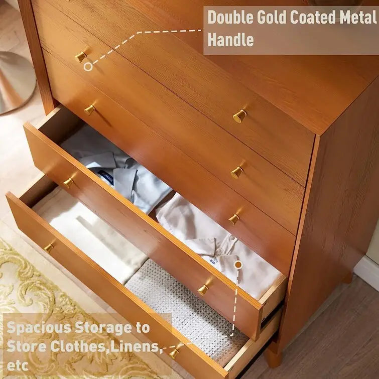 5-Drawer Dresser with Mid-Century Style Legs