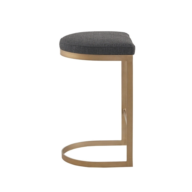 Charcoal & Antique Gold Backless Counter Stool
