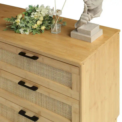 6-Drawer Bamboo Stand Cabinet Dresser