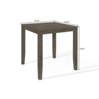 Mesa de jantar quadrada à altura de bancada - cinzenta