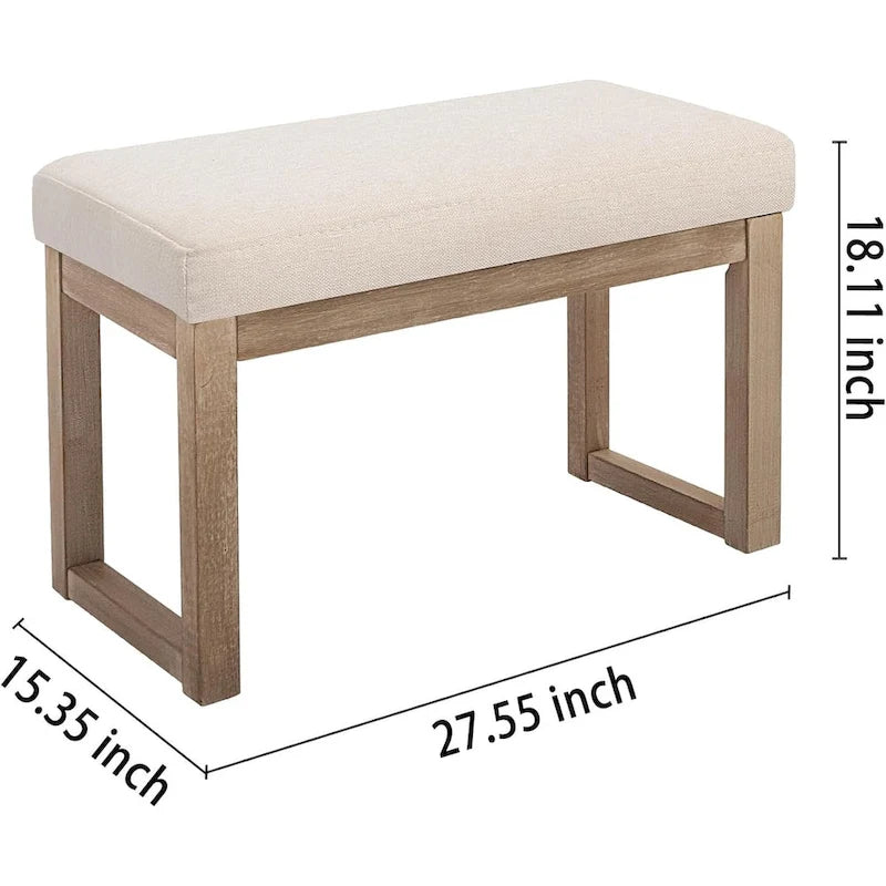 Upholstered Square Ottoman, Beige