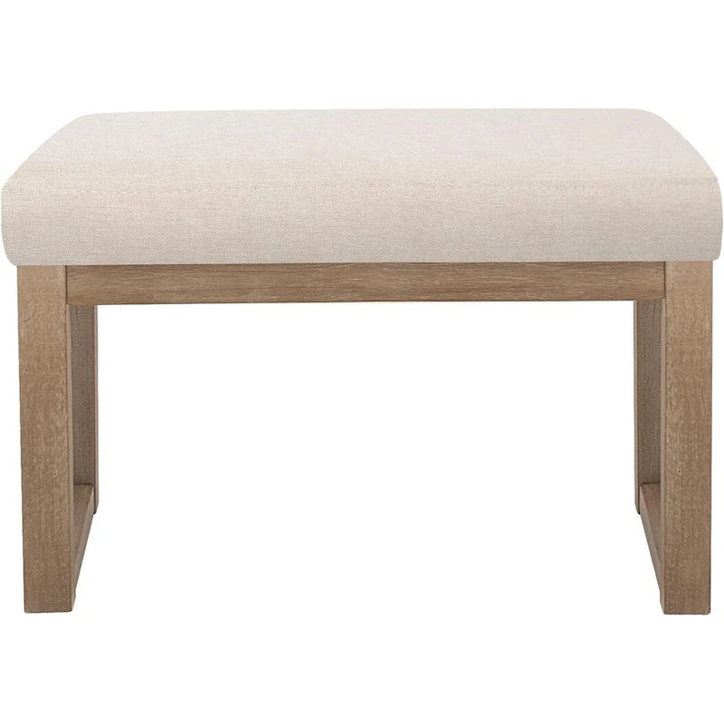 Upholstered Square Ottoman, Beige