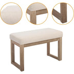 Upholstered Square Ottoman, Beige