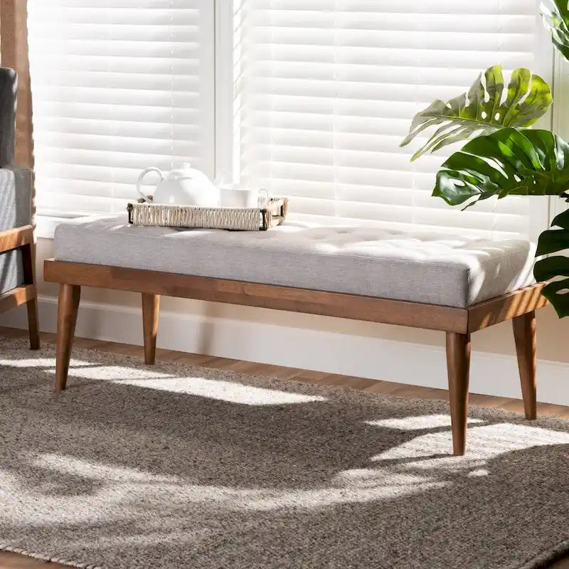 Gepolsterte Sitzbank für den Eingangsbereich im Mid-Century-Stil