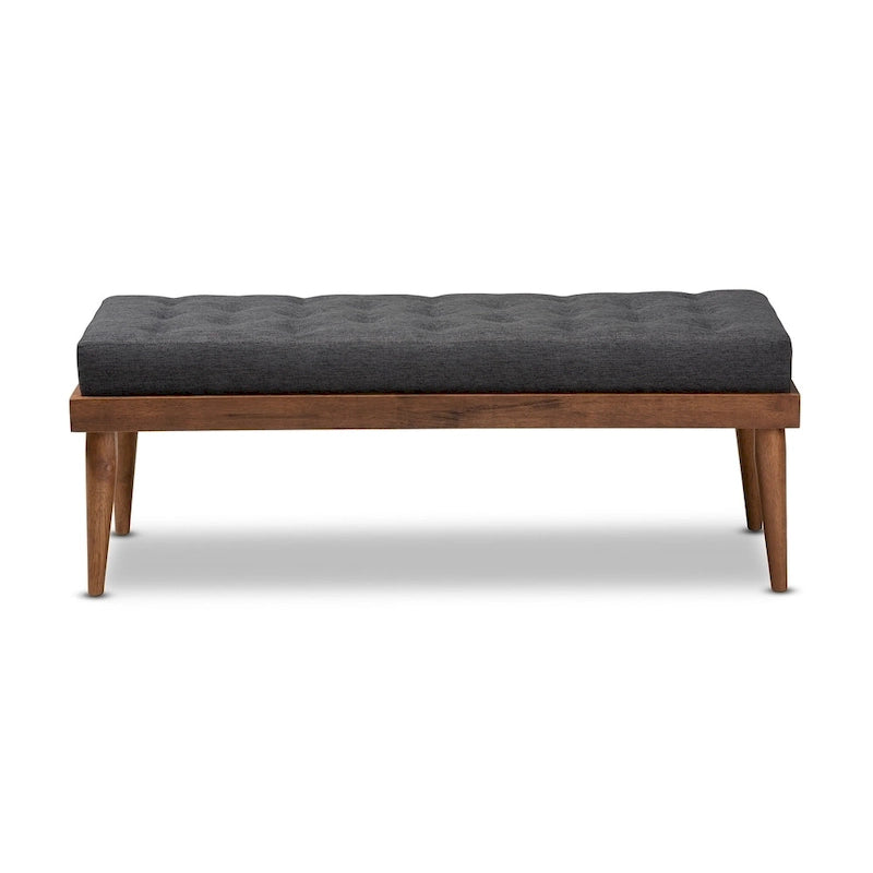 Mid-Century Upholstered Entryway Bench