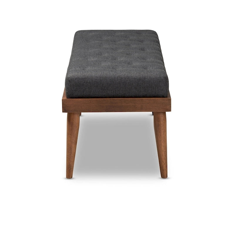 Mid-Century Upholstered Entryway Bench