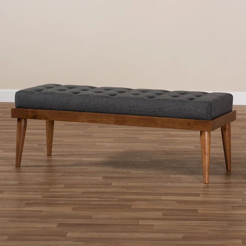Gepolsterte Sitzbank für den Eingangsbereich im Mid-Century-Stil