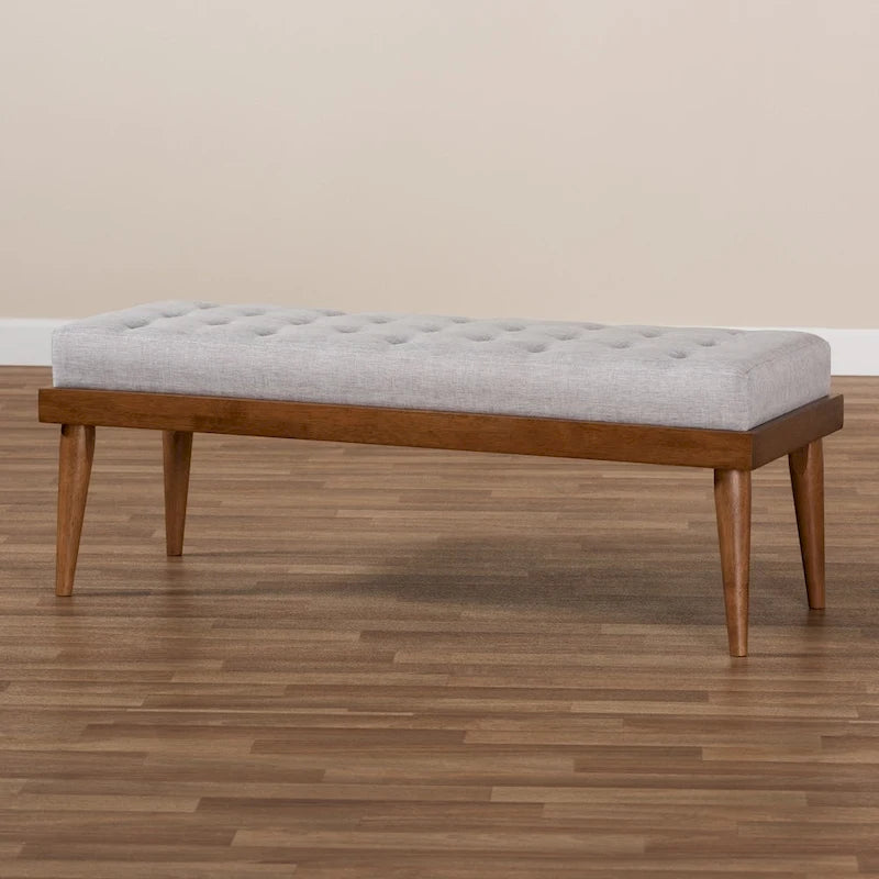 Gepolsterte Sitzbank für den Eingangsbereich im Mid-Century-Stil