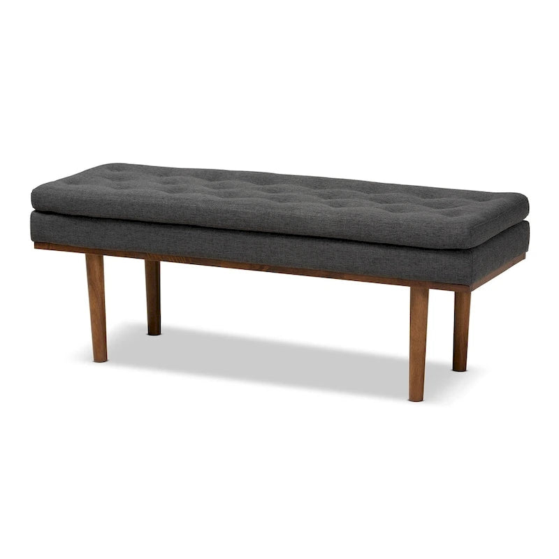 Gepolsterte Sitzbank im Mid-Century-Modern-Stil
