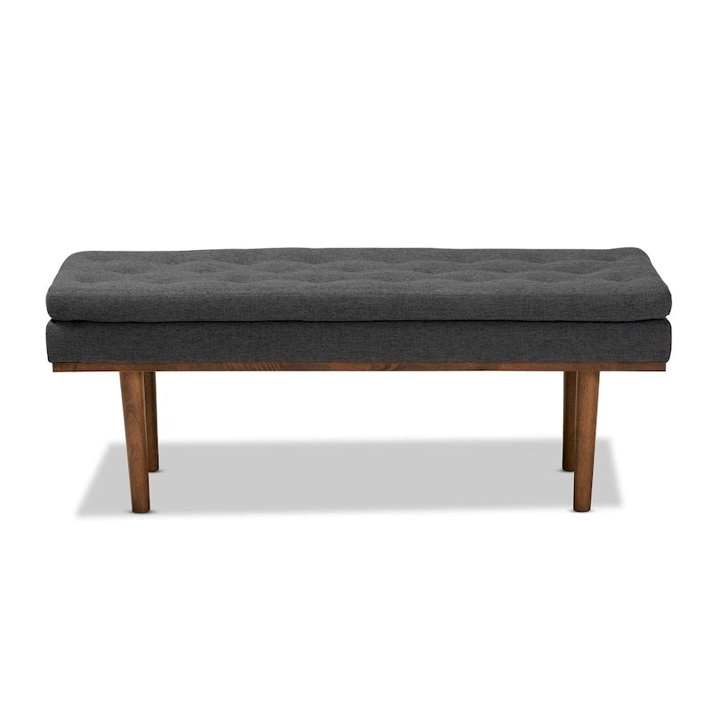 Gepolsterte Sitzbank im Mid-Century-Modern-Stil