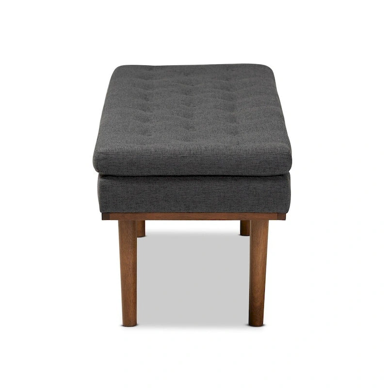 Gepolsterte Sitzbank im Mid-Century-Modern-Stil