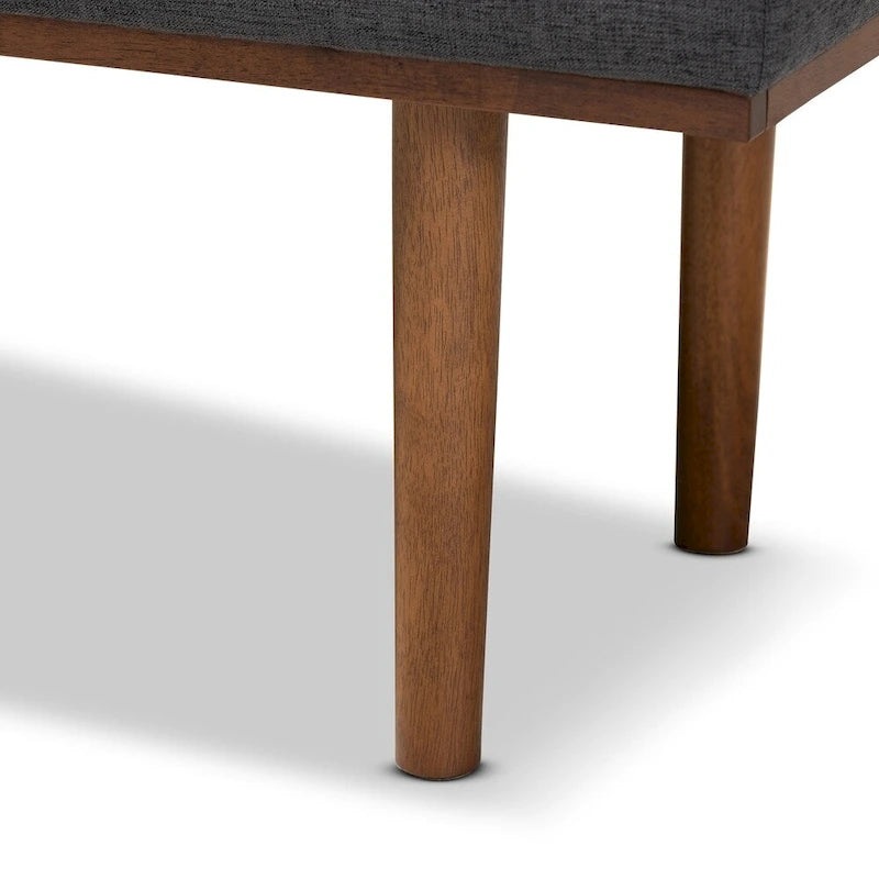 Gepolsterte Sitzbank im Mid-Century-Modern-Stil