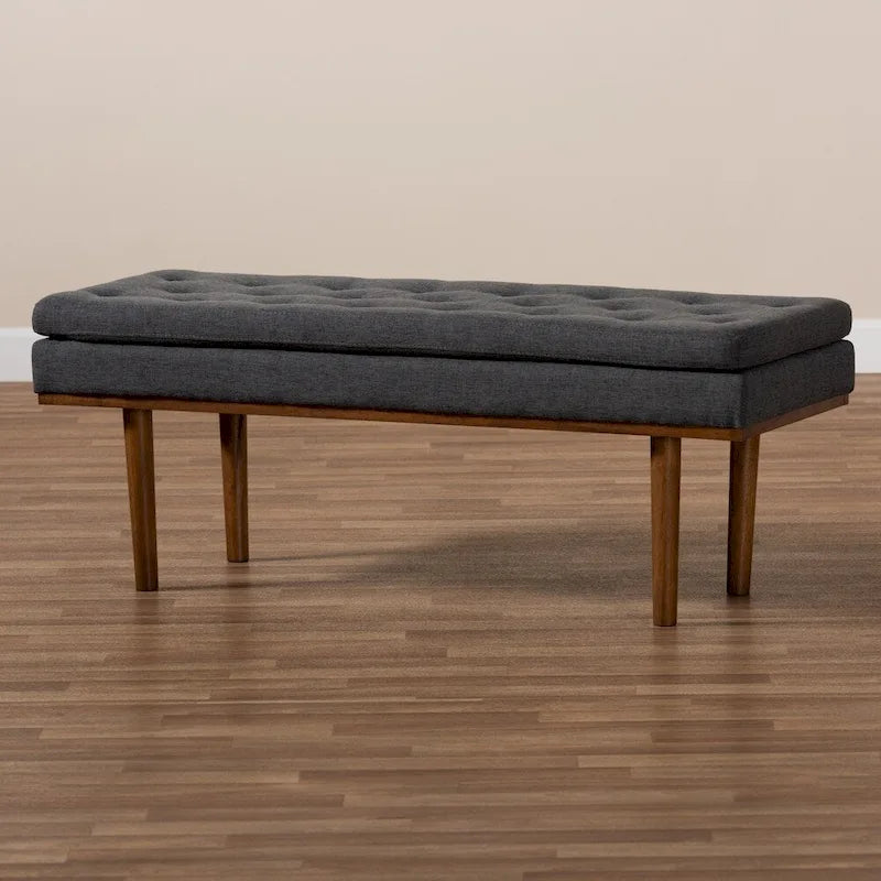 Gepolsterte Sitzbank im Mid-Century-Modern-Stil