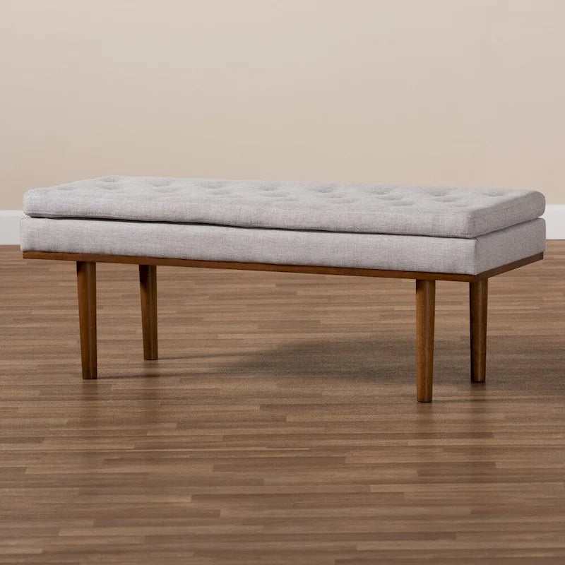 Gepolsterte Sitzbank im Mid-Century-Modern-Stil