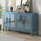 Credenza rétro con 4 ante, ampio spazio contenitore e ripiani regolabili
