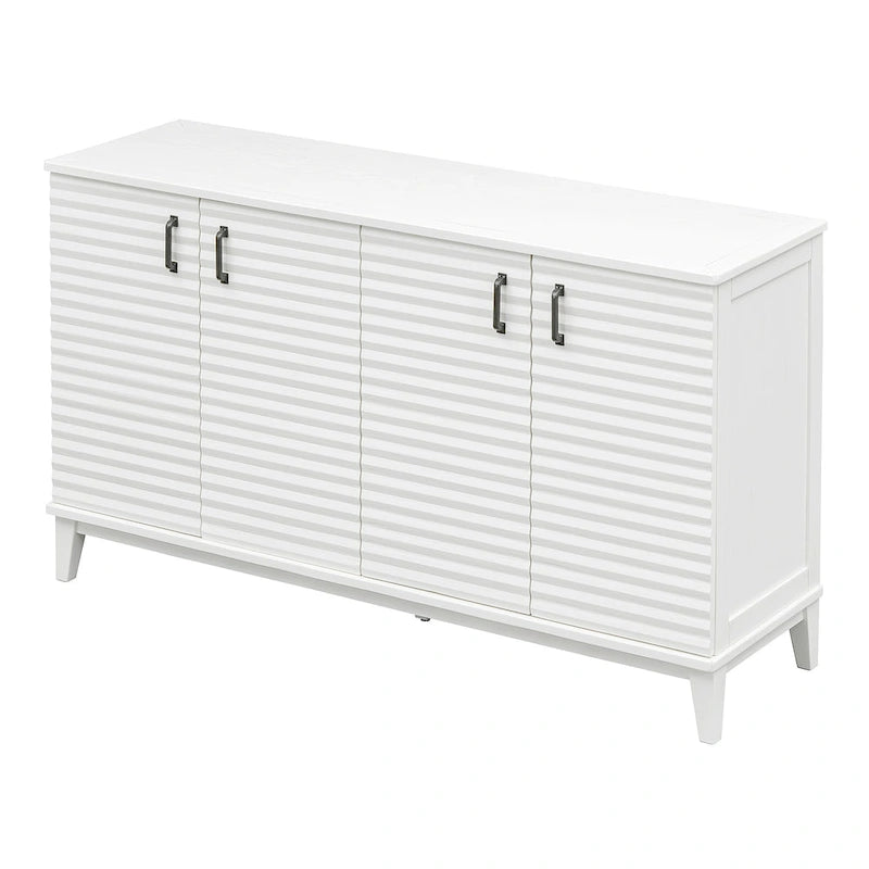 Credenza rétro con 4 ante, ampio spazio contenitore e ripiani regolabili
