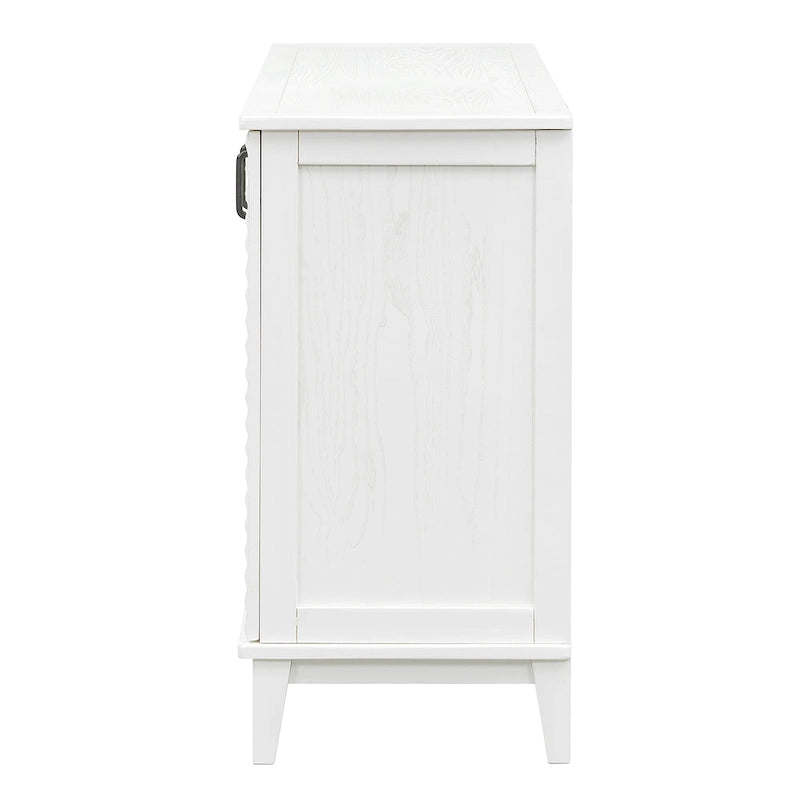 Credenza rétro con 4 ante, ampio spazio contenitore e ripiani regolabili