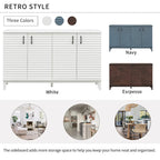 Credenza rétro con 4 ante, ampio spazio contenitore e ripiani regolabili