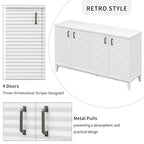 Credenza rétro con 4 ante, ampio spazio contenitore e ripiani regolabili