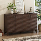 Credenza rétro con 4 ante, ampio spazio contenitore e ripiani regolabili