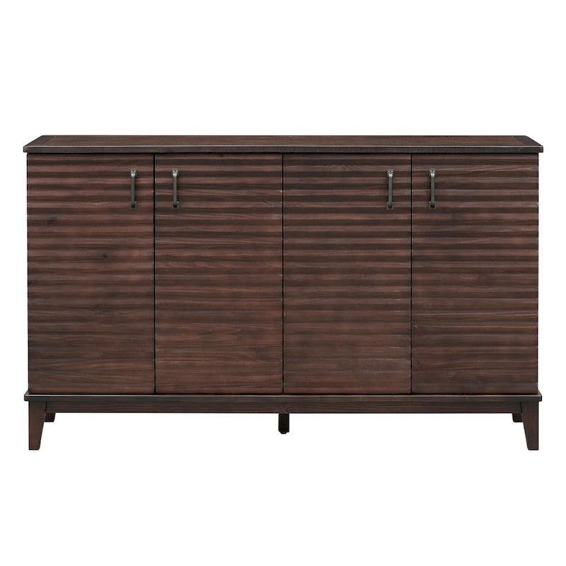 Credenza rétro con 4 ante, ampio spazio contenitore e ripiani regolabili