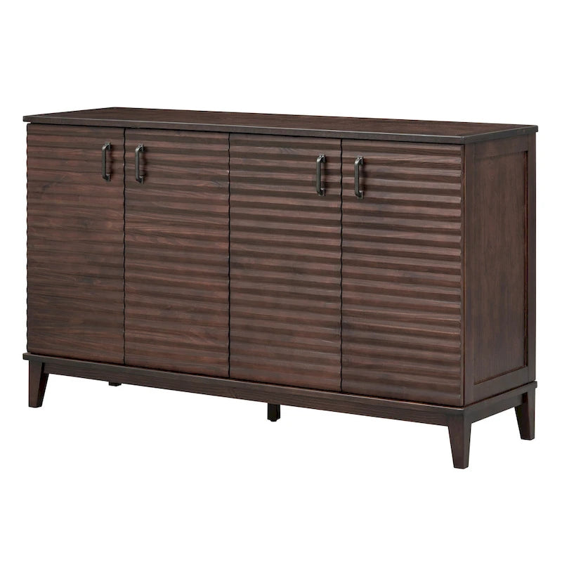Credenza rétro con 4 ante, ampio spazio contenitore e ripiani regolabili