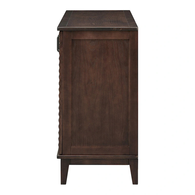 Credenza rétro con 4 ante, ampio spazio contenitore e ripiani regolabili