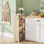 4-Tier Narrow Rolling Storage Cart with Wheels