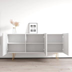 63" Modern Sideboard with High Gloss Fronts and Gold Legs