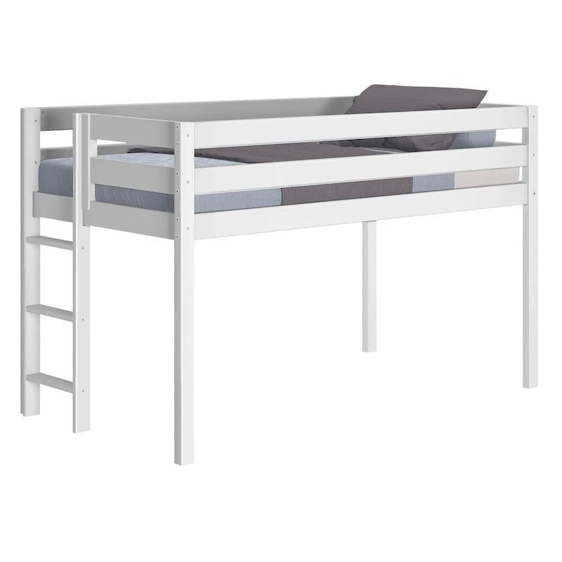 Letto singolo rialzato basso con scaletta terminale