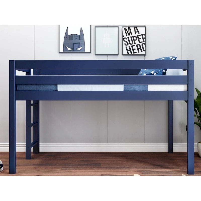 Low Loft Twin Bed with End Ladder