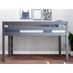 Letto singolo rialzato basso con scaletta terminale
