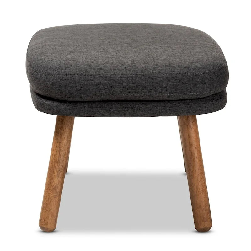 Mid-Century Fabric Upholstered Ottoman