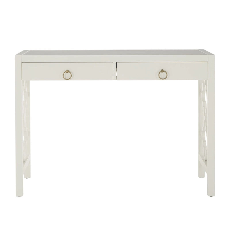 2-Drawer Writing Desk with Quatrefoil Detail