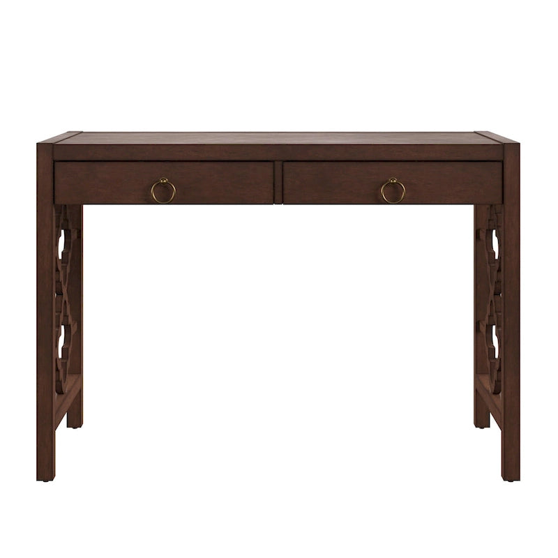 2-Drawer Writing Desk with Quatrefoil Detail