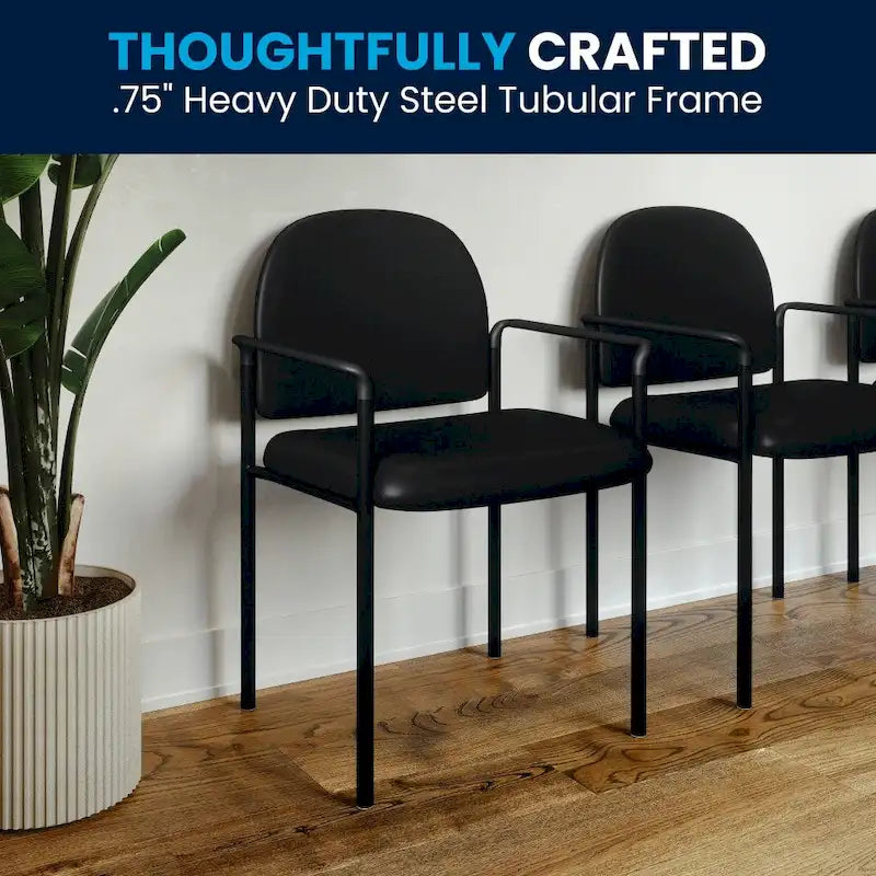Stackable Steel Side Reception Chair with Arms