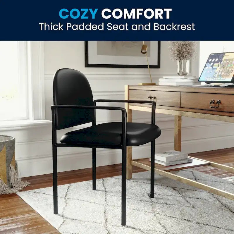 Stackable Steel Side Reception Chair with Arms