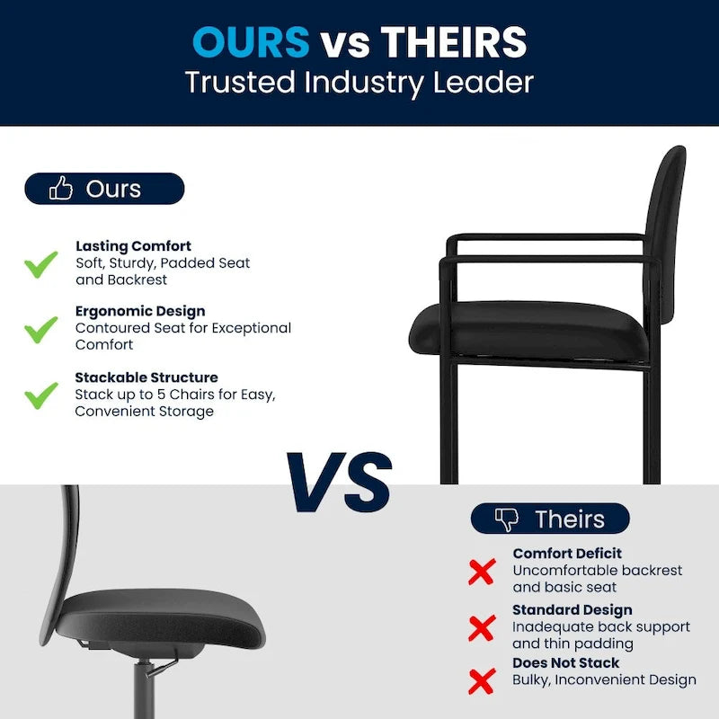 Stackable Steel Side Reception Chair with Arms