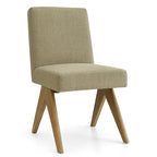 Upholstered Parson Dining Chair with Linen-Blend Fabric